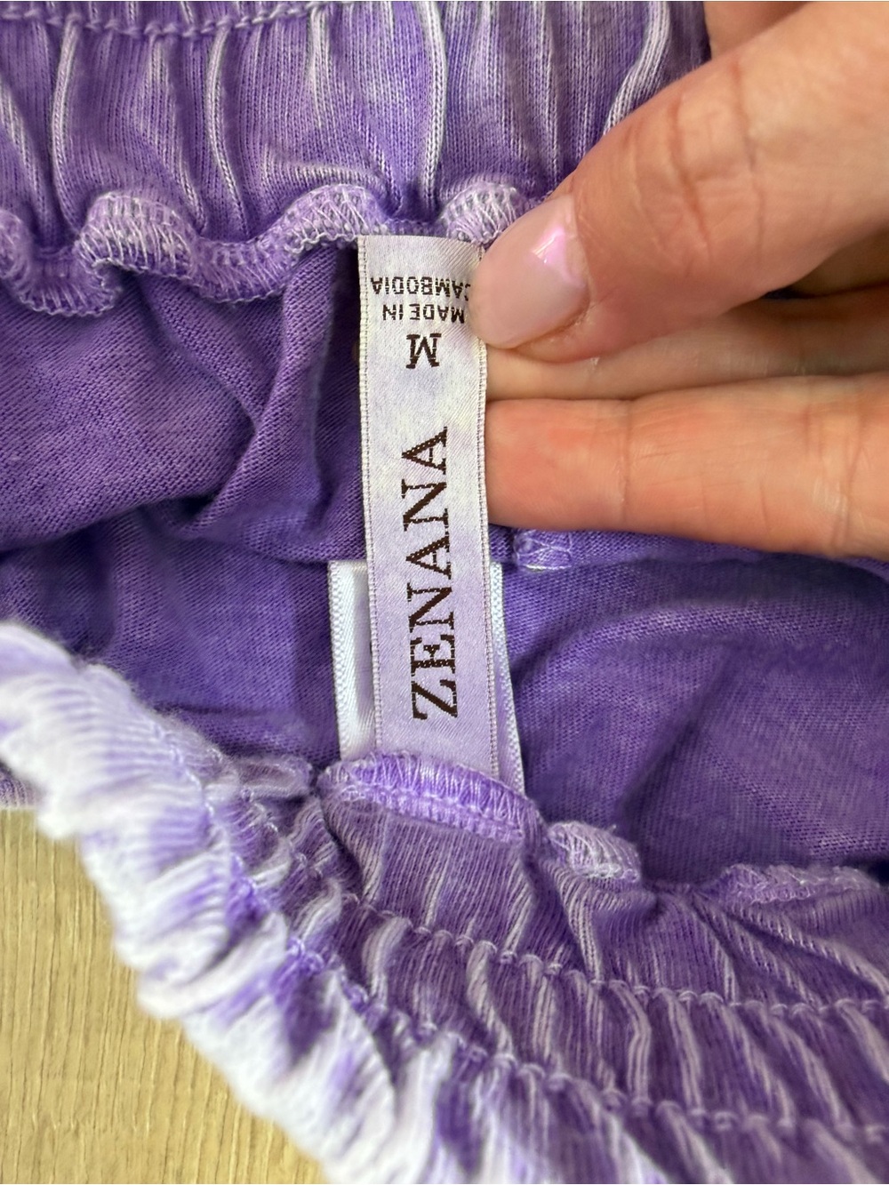 Zenana Outfitters Lavender Mineral-Wash Short Sleeve Set - Picture 8 of 11